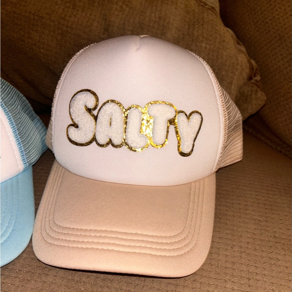 White and Tan 'Salty' Trucker Hat